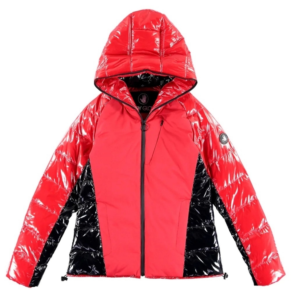 ๐SOLD๐ NWT Body Glove Puffer Coat Hooded Down Cold Ski Winter Sport Red Black - Picture 1 of 14